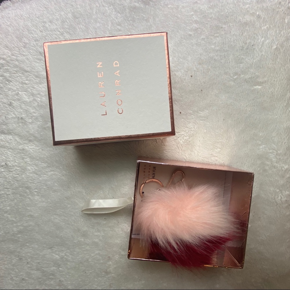 Faux fur ball keychain